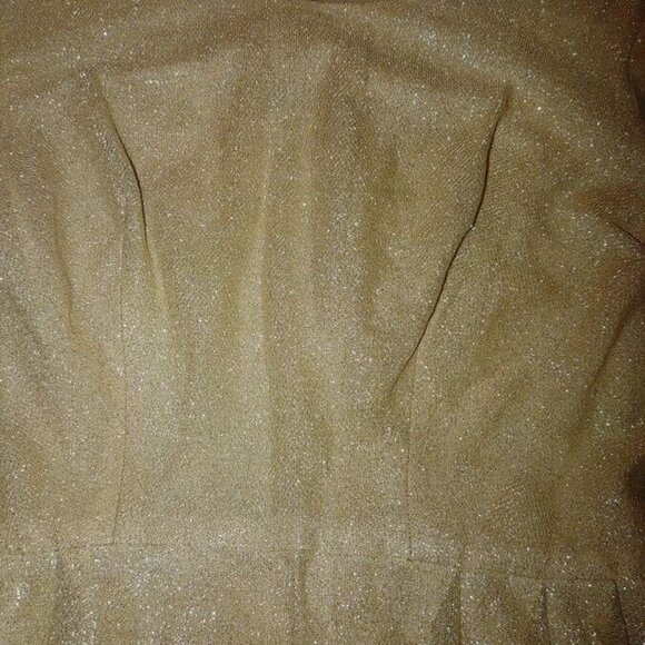 Vintage Dress 1950s Handmaid Gold Lurex Shimmer Party  Small Medium - Picture 9 of 16